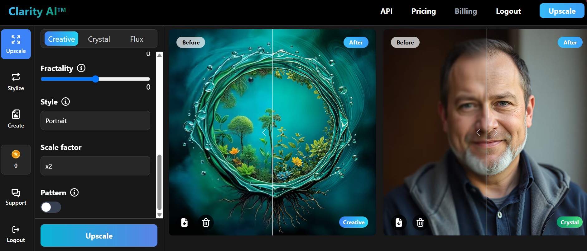 clarity ai workspace screenshot